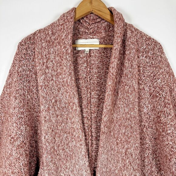 Anthropologie Angel of the North Cardigan XS Pink Marled Knit Open Front Cozy - Picture 2 of 16